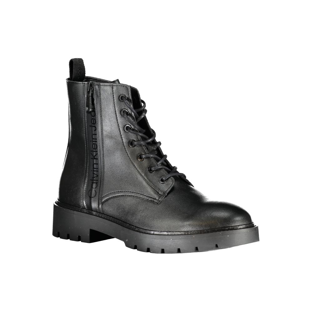 Black Polyester Men Boot-Calvin Klein-LabelTerrace.com