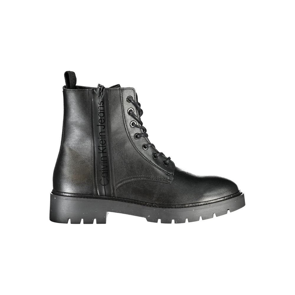 Black Polyester Men Boot-Calvin Klein-LabelTerrace.com