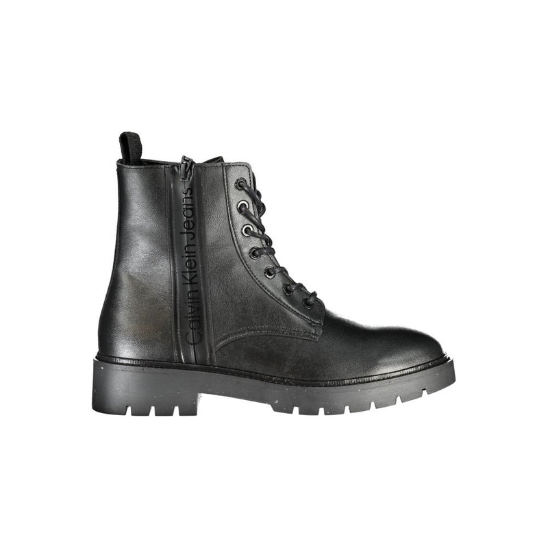 Black Polyester Men Boot-Calvin Klein-LabelTerrace.com