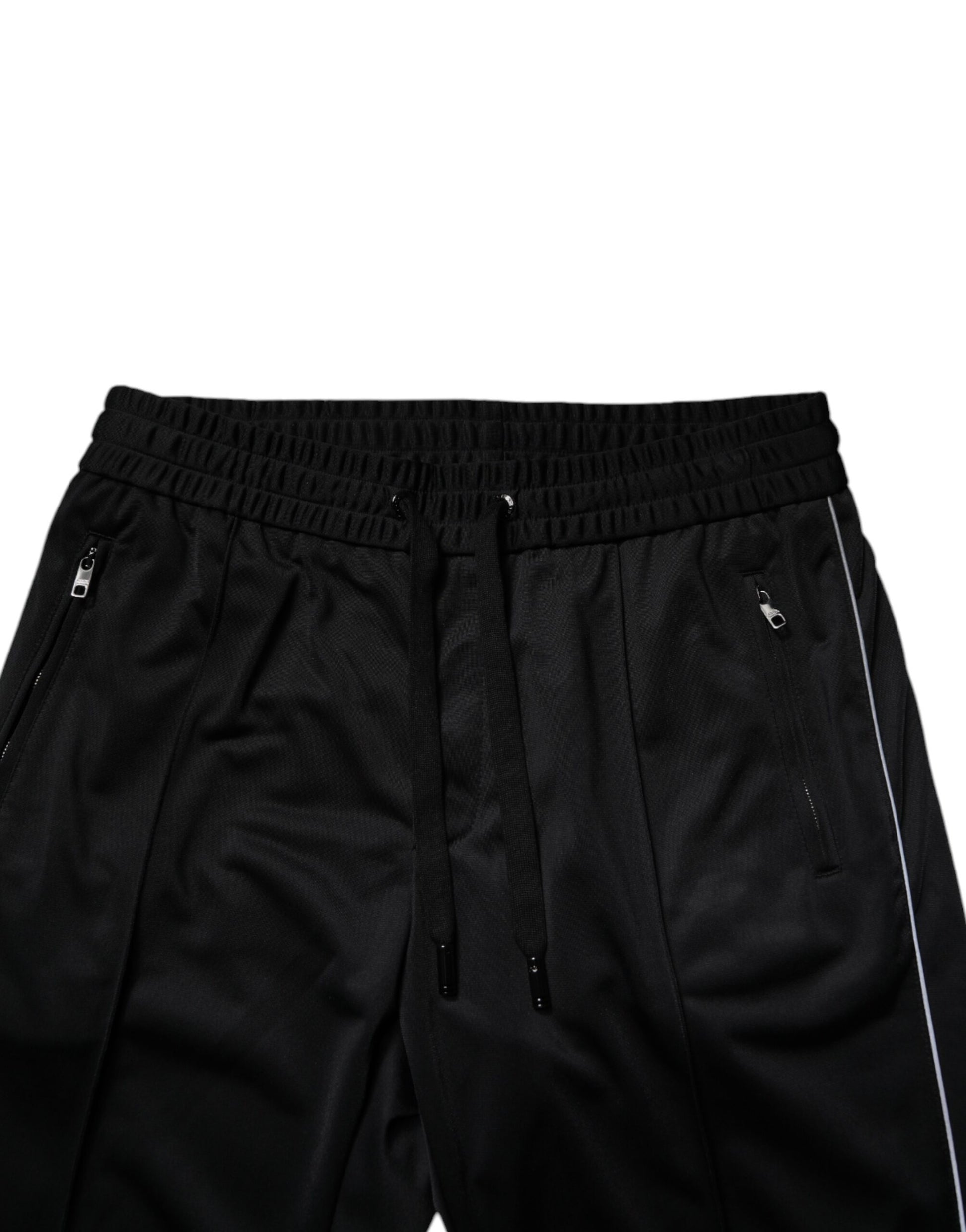 Black Polyester Men Jogger Sweatpants Pants-Dolce & Gabbana-LabelTerrace.com