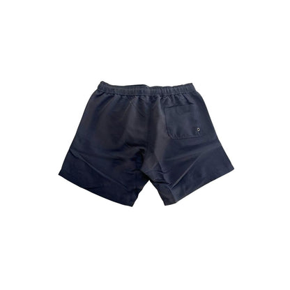 "Black Polyester Men Swim Shorts"-Trussardi Beachwear-LabelTerrace.com