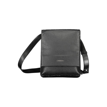 Black Polyester Mens Shoulder Bag