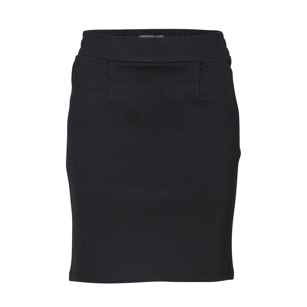 Black Polyester Mini Skirt