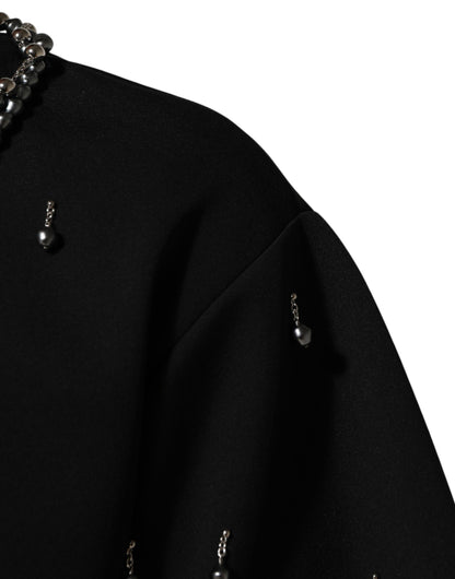 Black Polyester Necklace Embellished T-shirt-Dolce & Gabbana-LabelTerrace.com