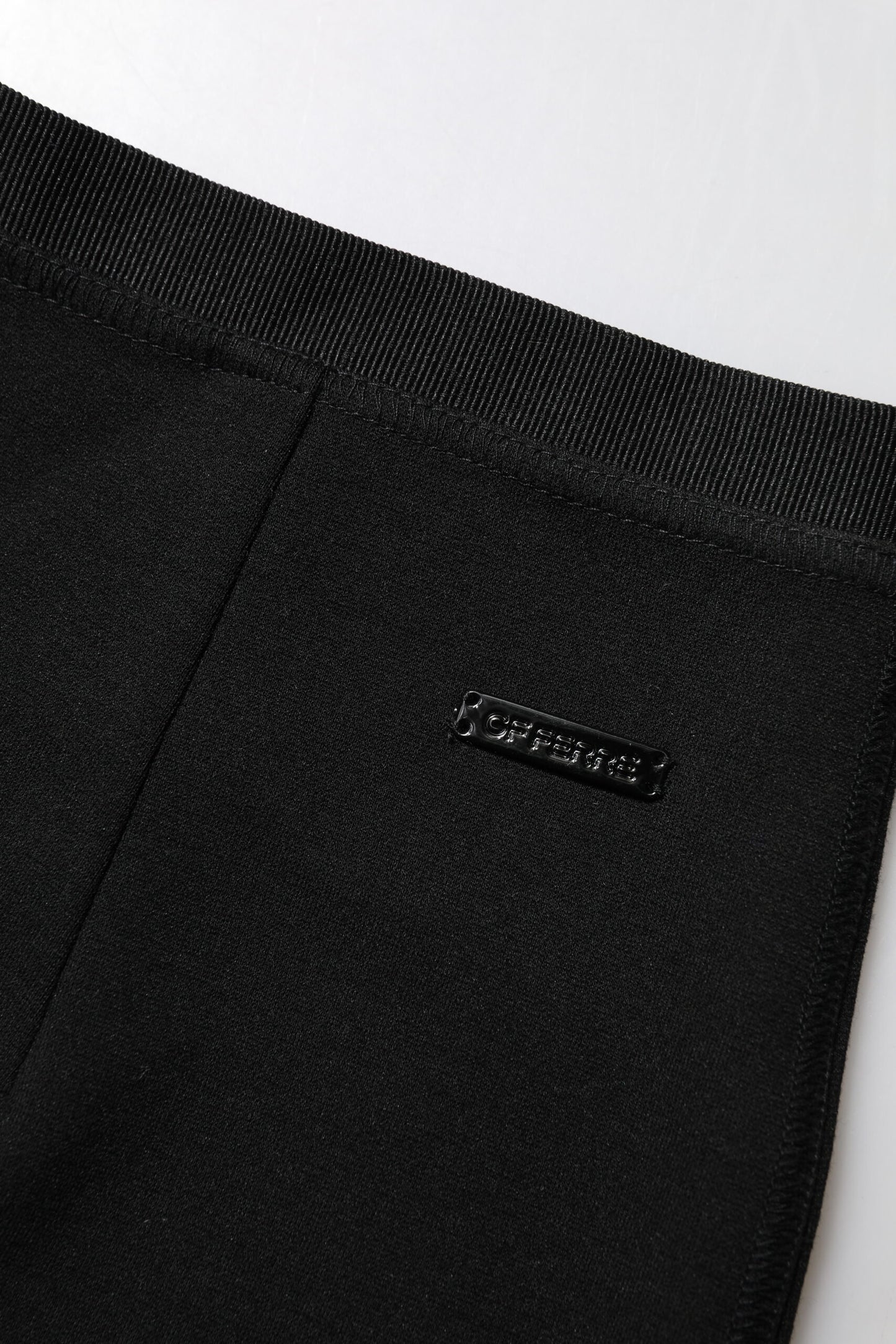 Black Polyester Pencil Cut Knee Length Skirt-GF Ferre-LabelTerrace.com