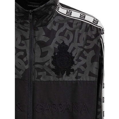 Black Polyester Jackets & Coat-Dolce & Gabbana-LabelTerrace.com
