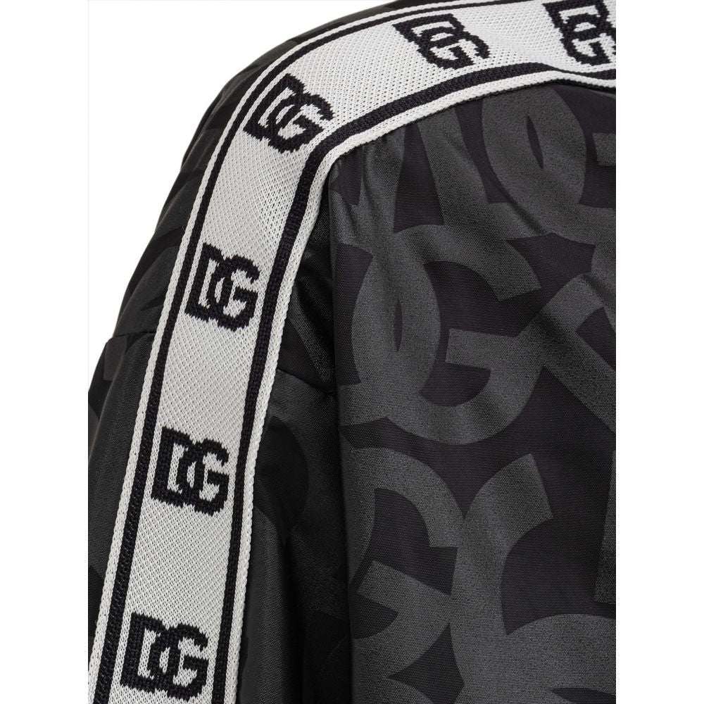 Black Polyester Jackets & Coat-Dolce & Gabbana-LabelTerrace.com