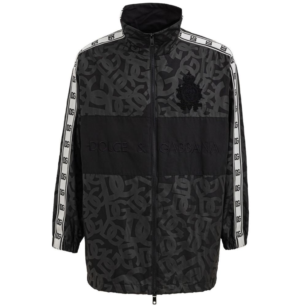 Black Polyester Jackets & Coat-Dolce & Gabbana-LabelTerrace.com