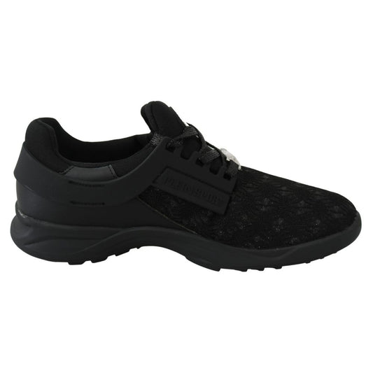 Black Polyester Sneaker-Plein Sport-LabelTerrace.com