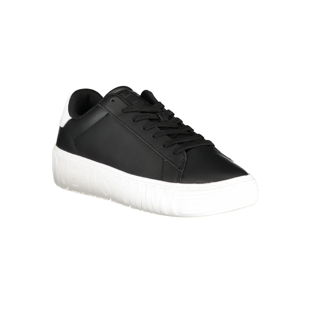 Black Polyester Sneaker