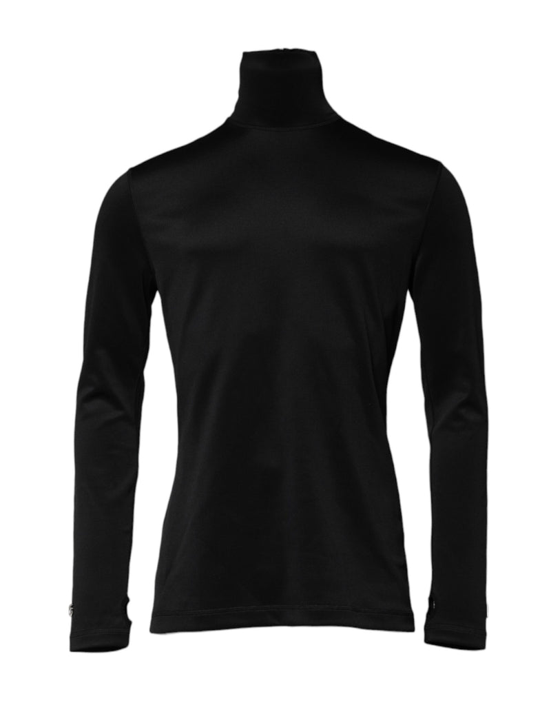 Black Polyester Turtleneck Pullover Sweater-Dolce & Gabbana-LabelTerrace.com