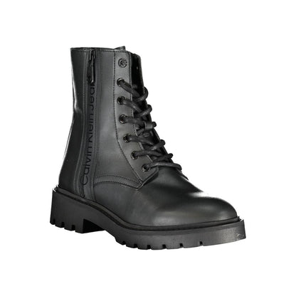 Black Polyester Women Boot-Calvin Klein-LabelTerrace.com