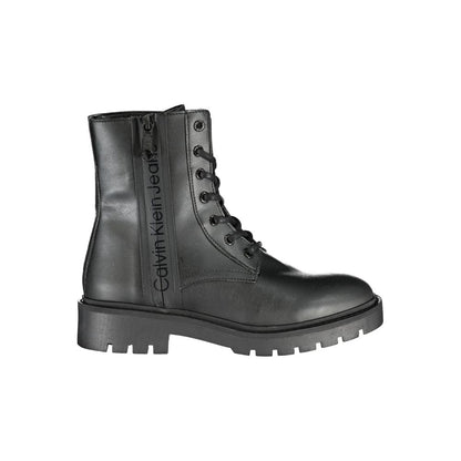 Black Polyester Women Boot-Calvin Klein-LabelTerrace.com