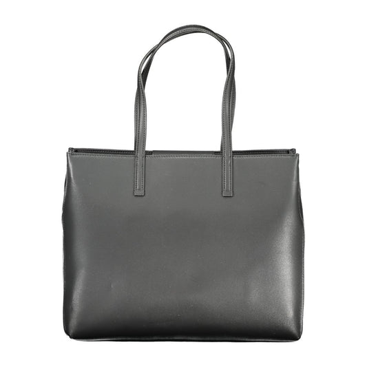Black Polyester Women Handbag