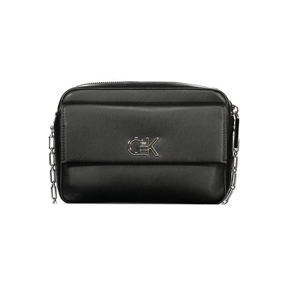 Black Polyester Women Handbag