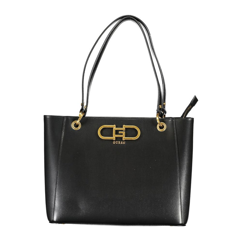 Black Polyethylene Handbag-Guess Jeans-LabelTerrace.com