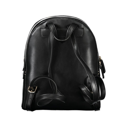 Black Polyethylene Women Backpack-Mario Valentino-LabelTerrace.com