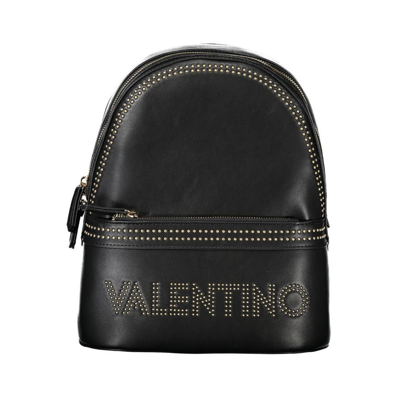 Black Polyethylene Women Backpack-Mario Valentino-LabelTerrace.com