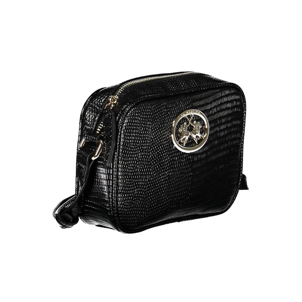 Black Polyurethane Women Handbag