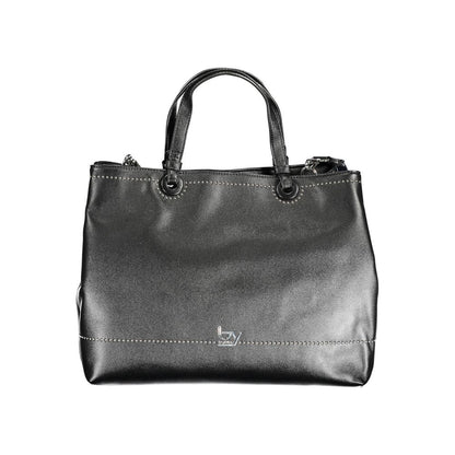 Black Polyurethane Women Handbag