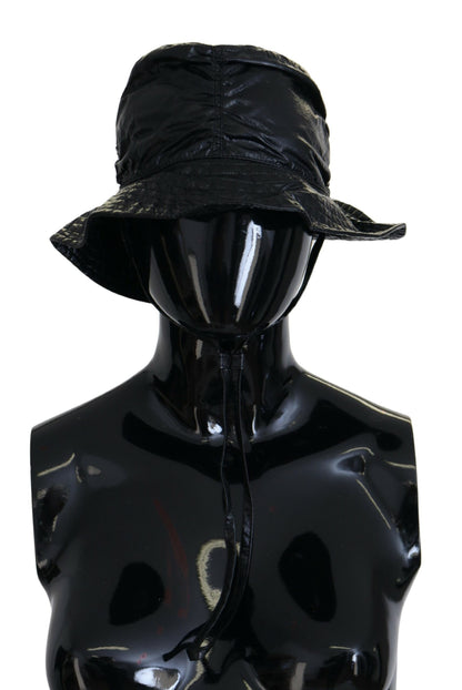 Black Quilted Faux Leather Women Bucket Cap Hat-Dolce & Gabbana-LabelTerrace.com