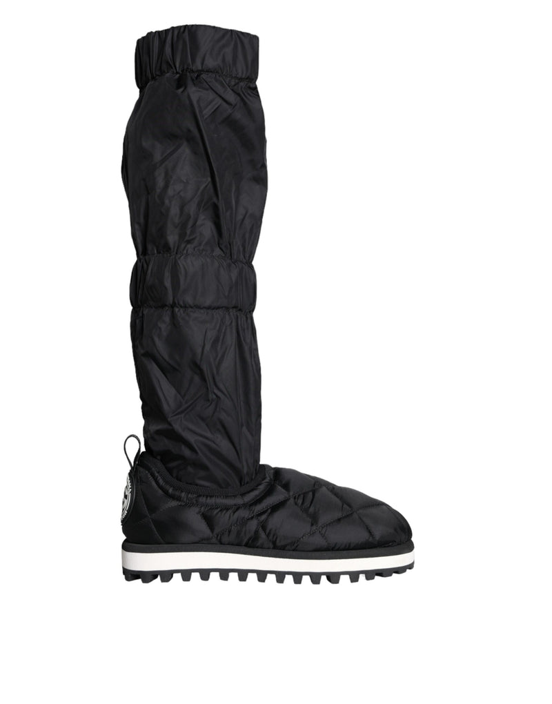 Black Quilted High Top Boots Sneakers Shoes-Dolce & Gabbana-LabelTerrace.com