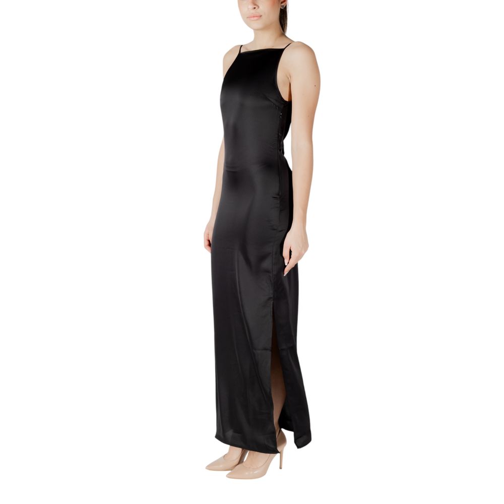 Black Recycled Polyester Long Dress