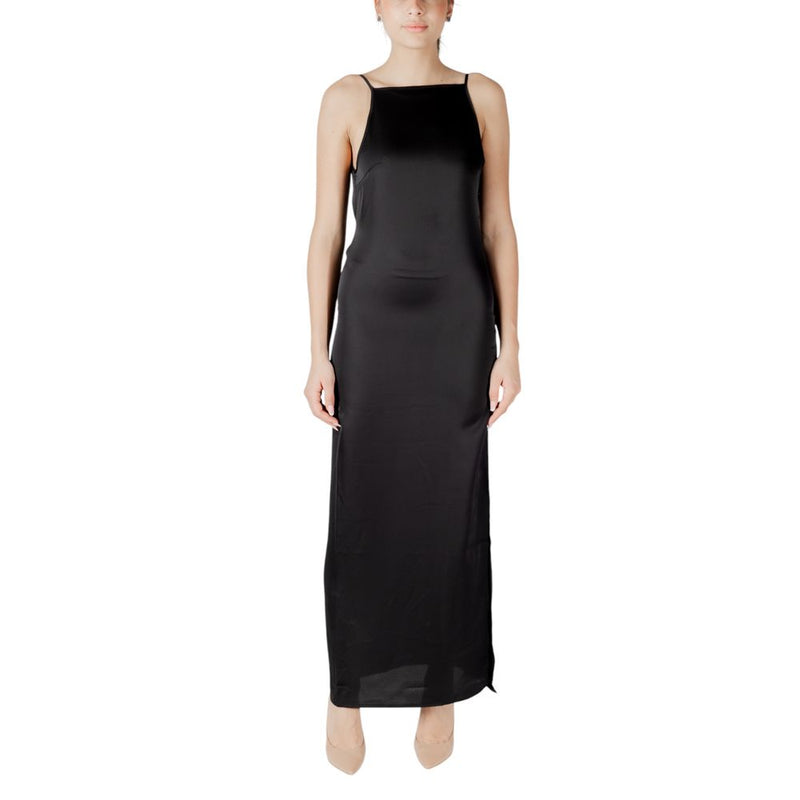 Black Recycled Polyester Long Dress