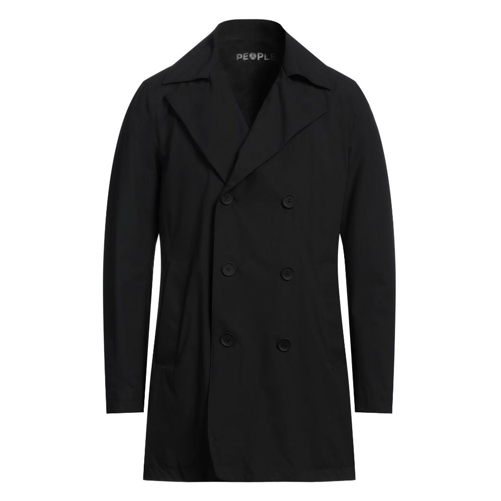 Black Recycled Polyester Men Trench Coat-People Of Shibuya-LabelTerrace.com