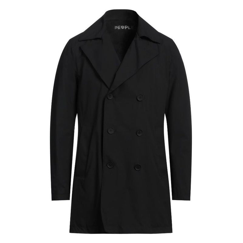 Black Recycled Polyester Men Trench Coat-People Of Shibuya-LabelTerrace.com