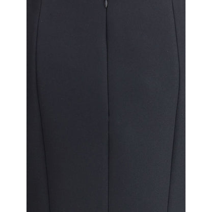 Black Recycled Polyester Midi Skirt
