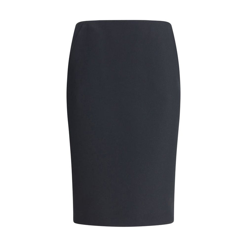 Black Recycled Polyester Midi Skirt