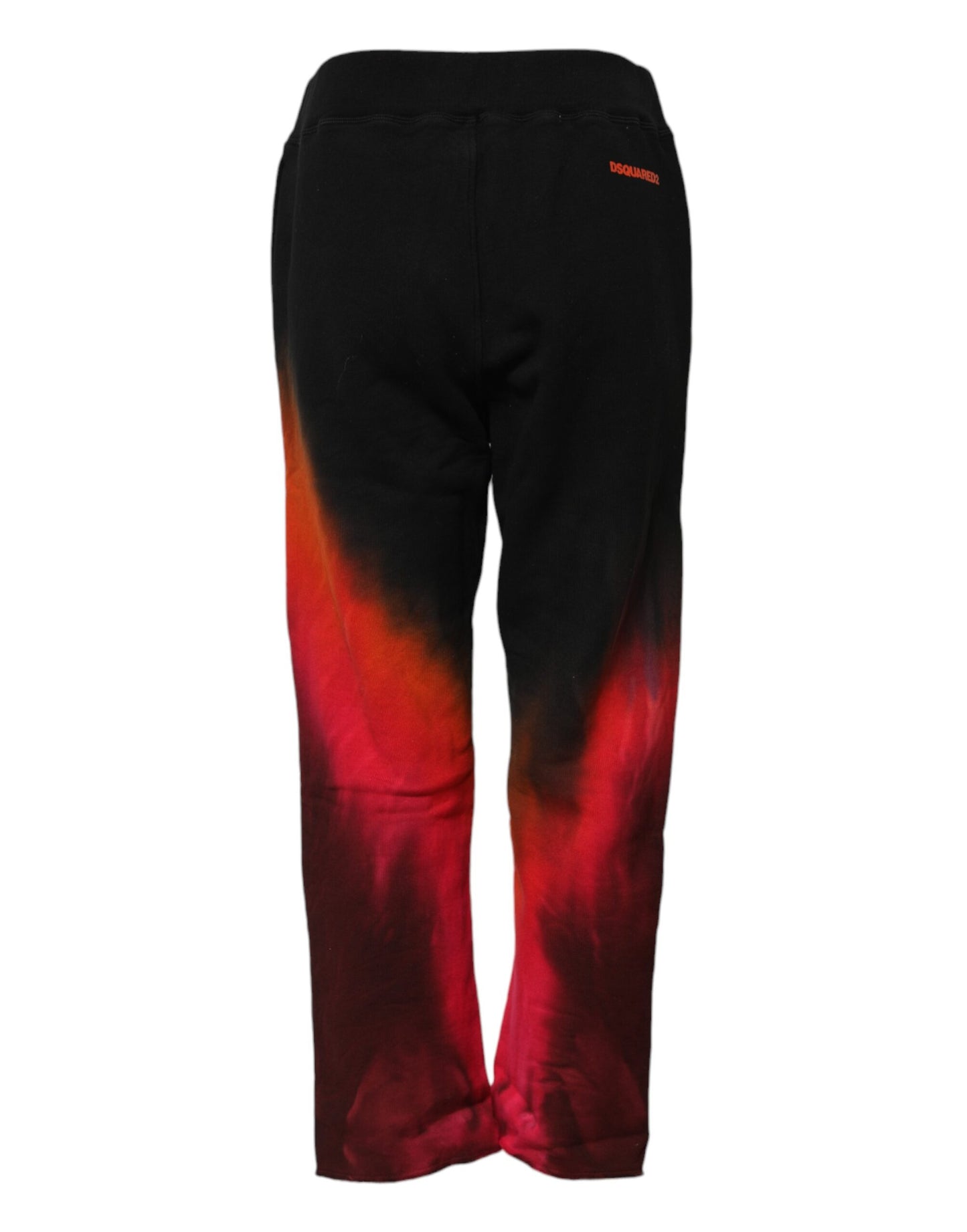 Black Red Cotton Straight Fit Jogger Pants-Dsquared²-LabelTerrace.com