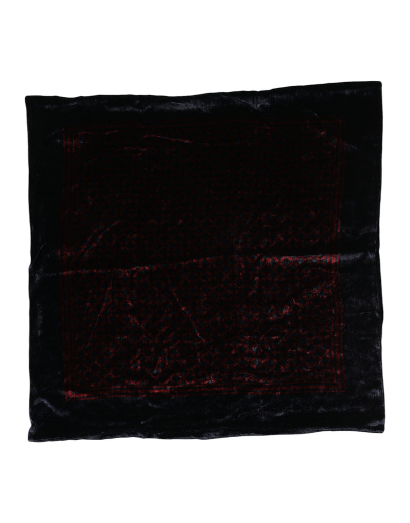 Black Red Viscose Square Men Foulard Scarf-Dolce & Gabbana-LabelTerrace.com
