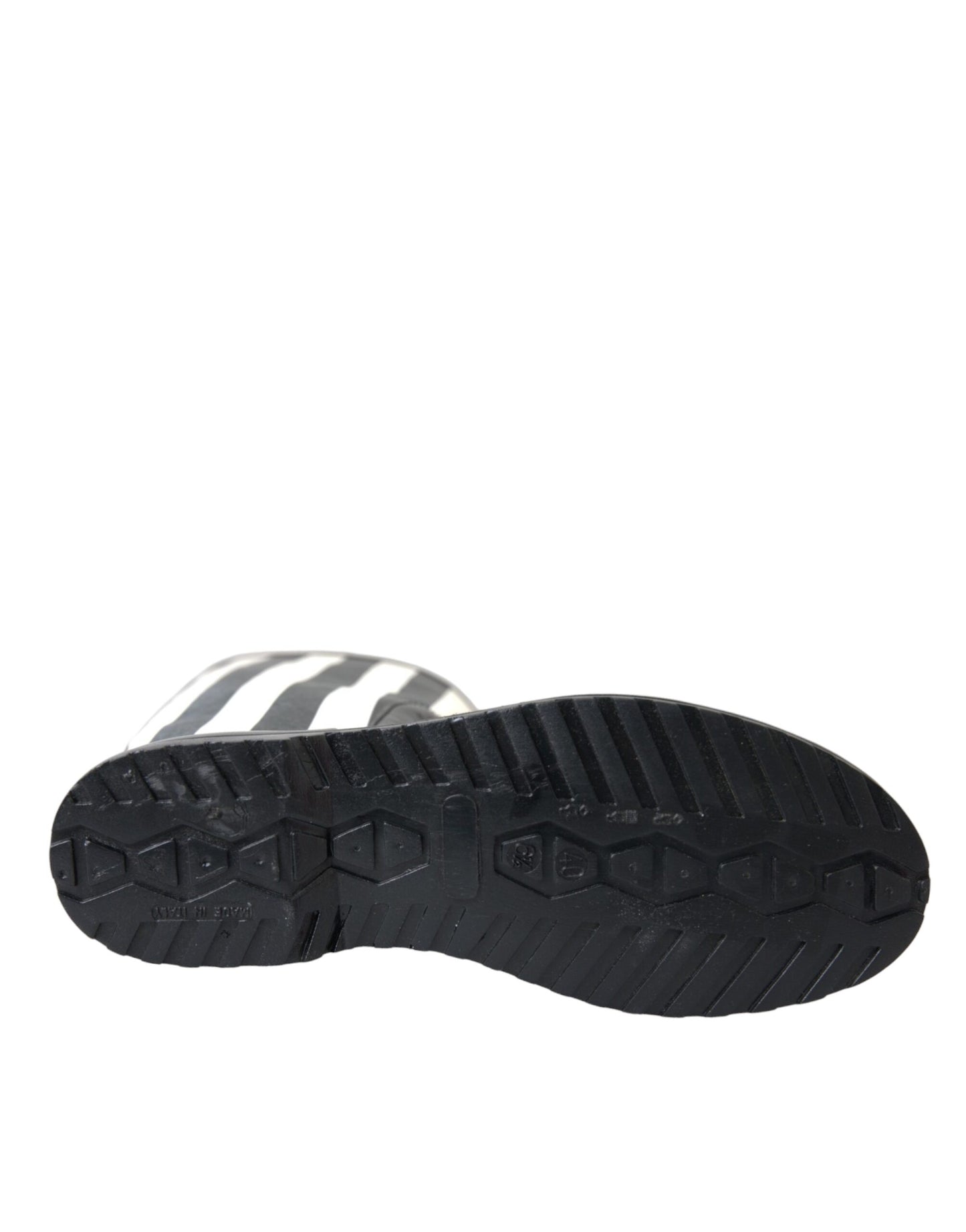 Black Rubber Knee High Flat Boots Shoes-Dolce & Gabbana-LabelTerrace.com