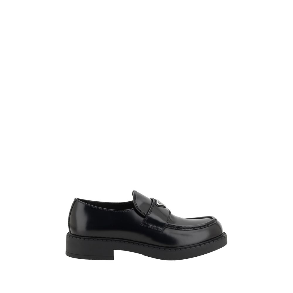 Black Rubber Platform Loafers
