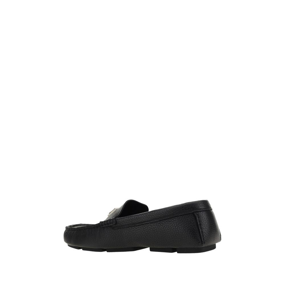 Black Rubber Slip-On Loafers