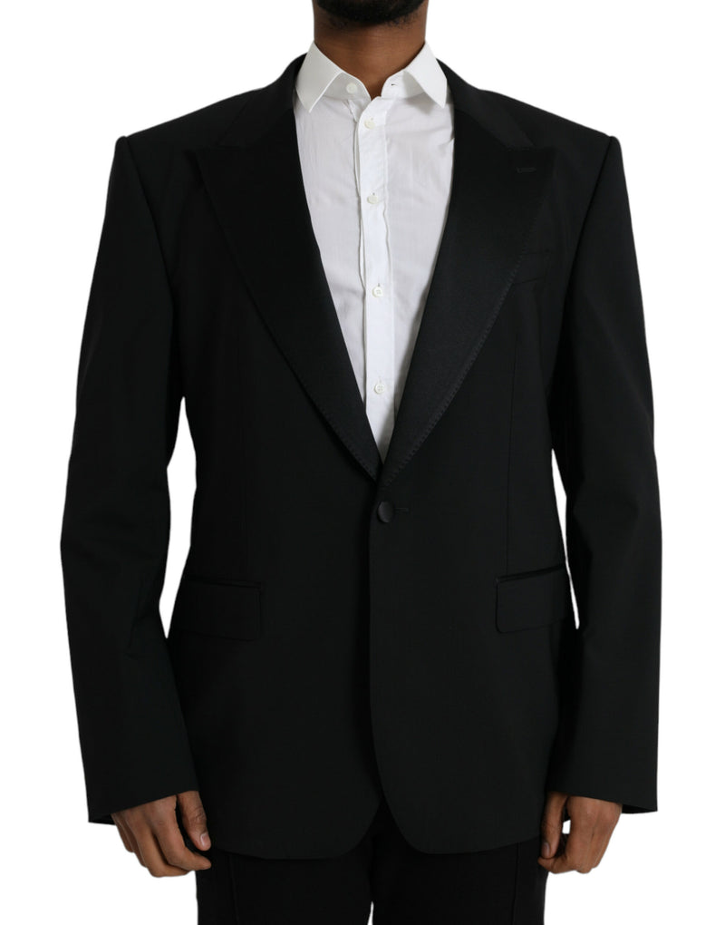 Black SICILIA Single Breasted Coat Blazer-Dolce & Gabbana-LabelTerrace.com