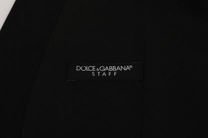 Black STAFF Wool Stretch Vest-Dolce & Gabbana-LabelTerrace.com