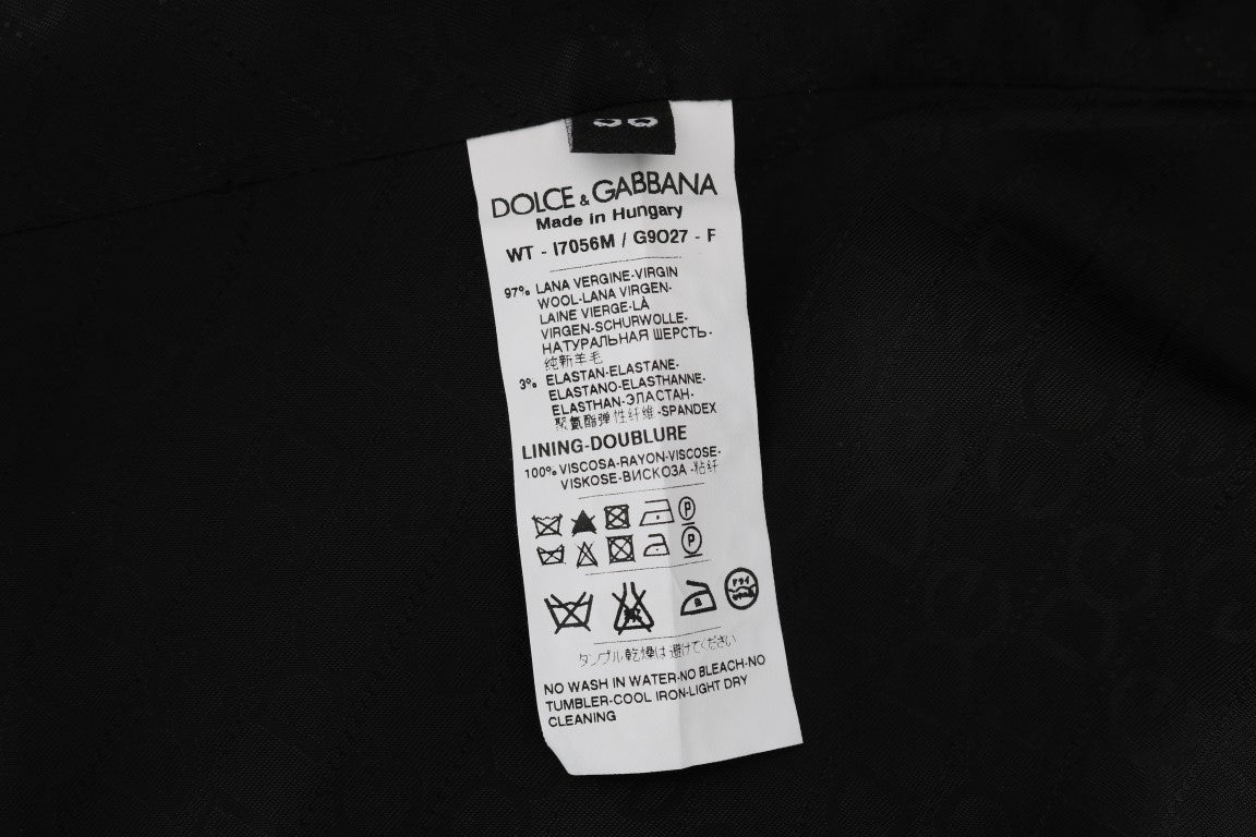 Black STAFF Wool Stretch Vest-Dolce & Gabbana-LabelTerrace.com