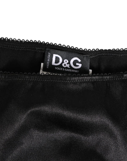 Black Satin Stretch Slip Brief Women Underwear