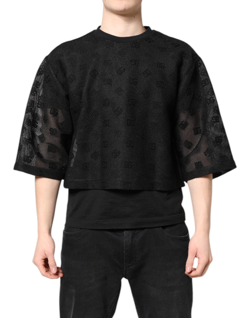 Black See Through Logo Short Sleeves T-shirt-Dolce & Gabbana-LabelTerrace.com