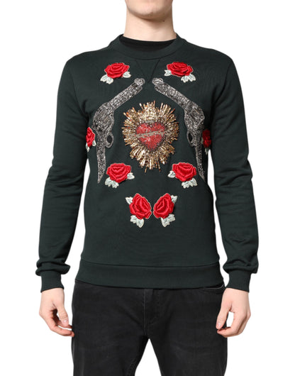 Black Sequined Embellished Pullover Sweater-Dolce & Gabbana-LabelTerrace.com