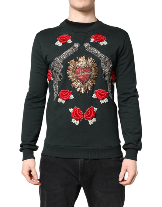 Black Sequined Embellished Pullover Sweater-Dolce & Gabbana-LabelTerrace.com