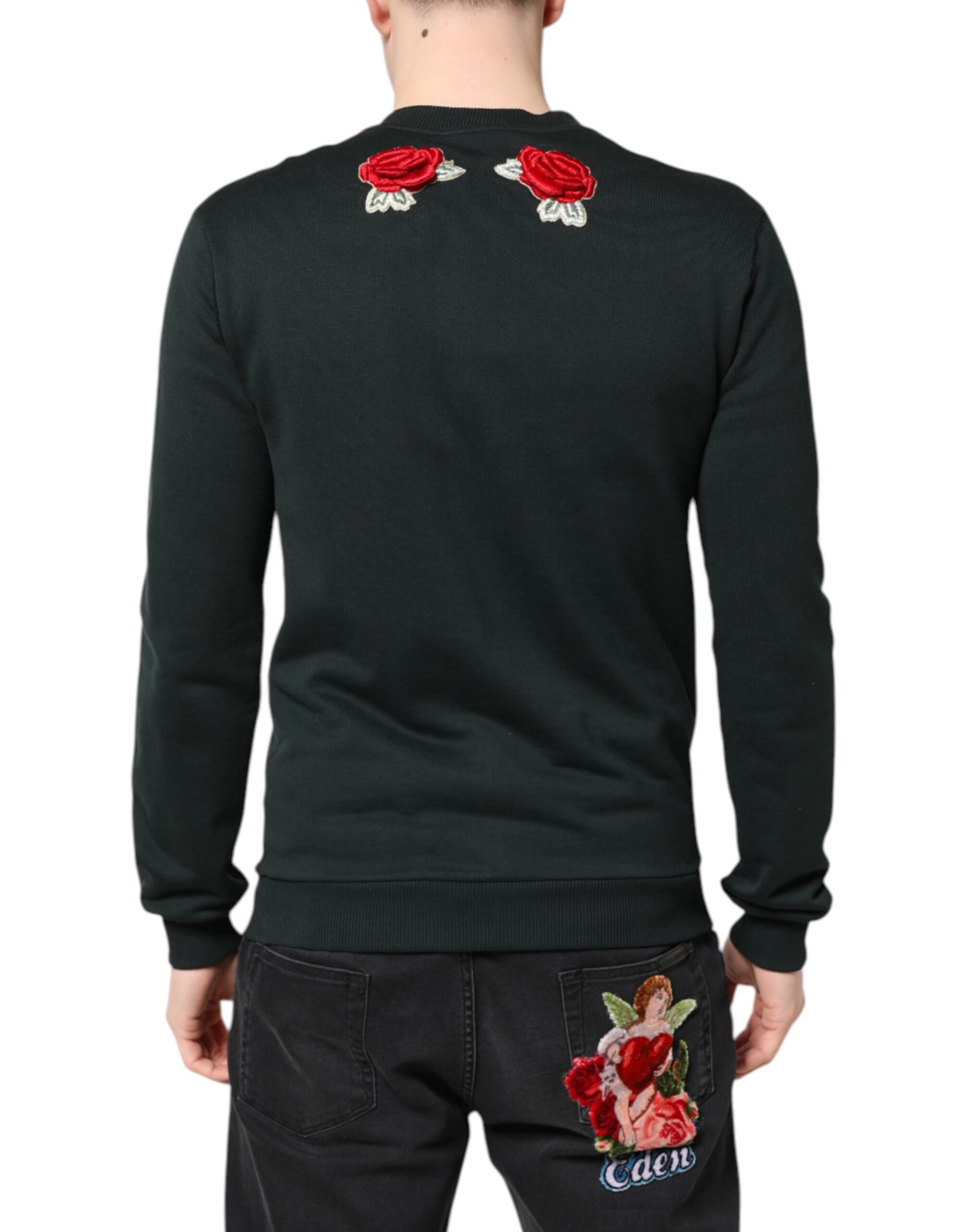 Black Sequined Embellished Pullover Sweater-Dolce & Gabbana-LabelTerrace.com