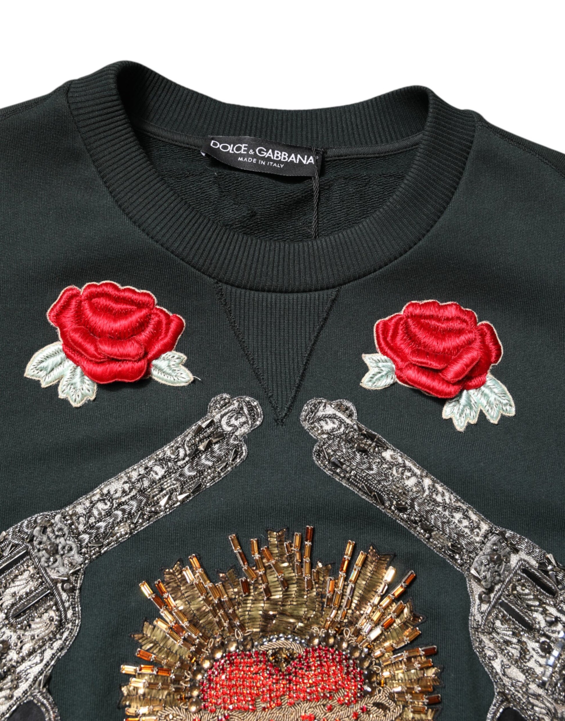 Black Sequined Embellished Pullover Sweater-Dolce & Gabbana-LabelTerrace.com