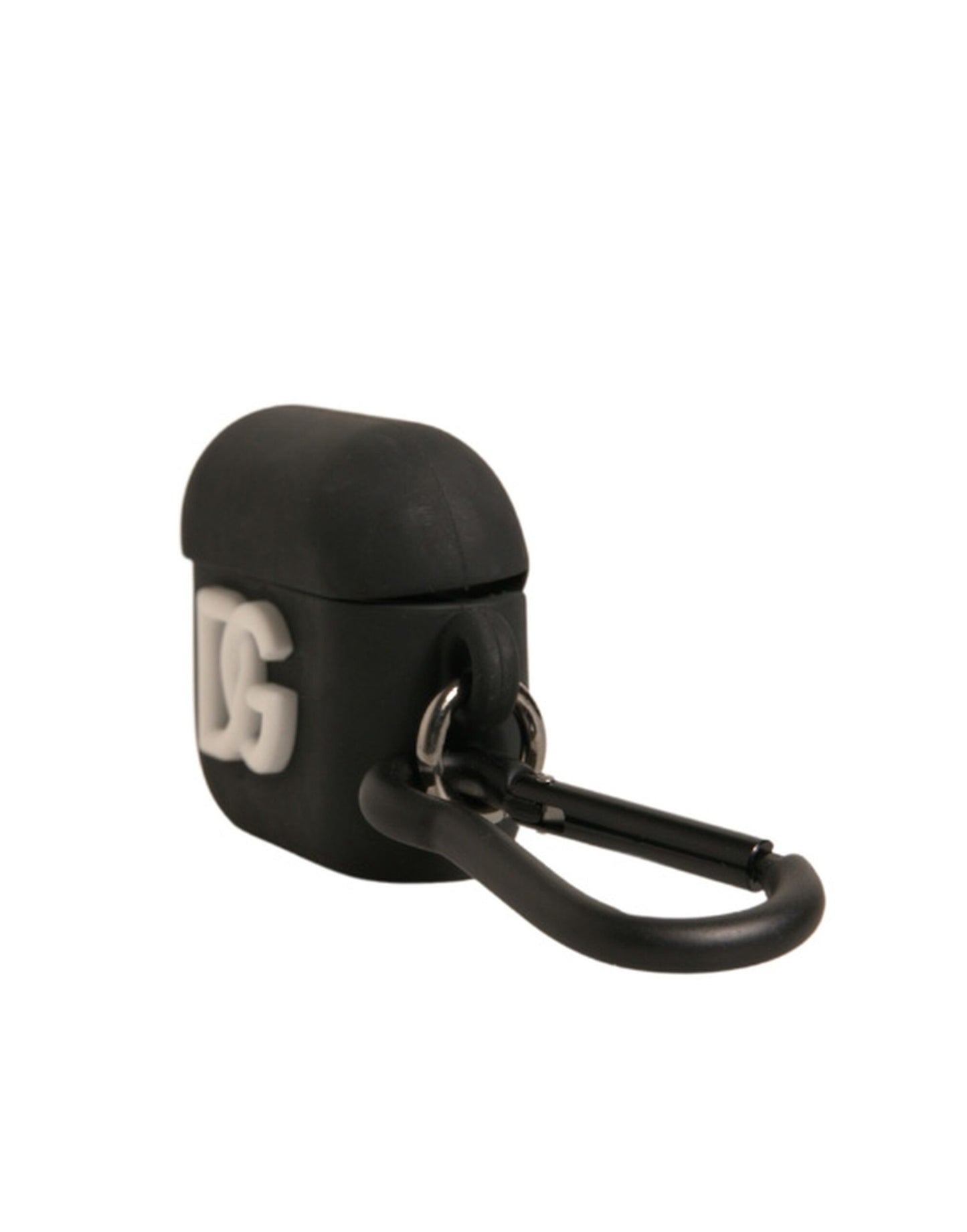 Black Silicone Rubber Logo Embossed Airpods Case-Dolce & Gabbana-LabelTerrace.com