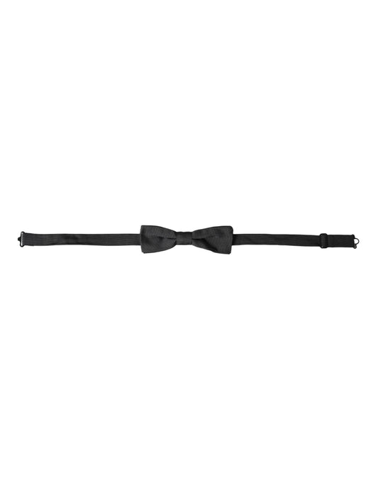 Black Silk Adjustable Neck Men Bow Tie-Dolce & Gabbana-LabelTerrace.com
