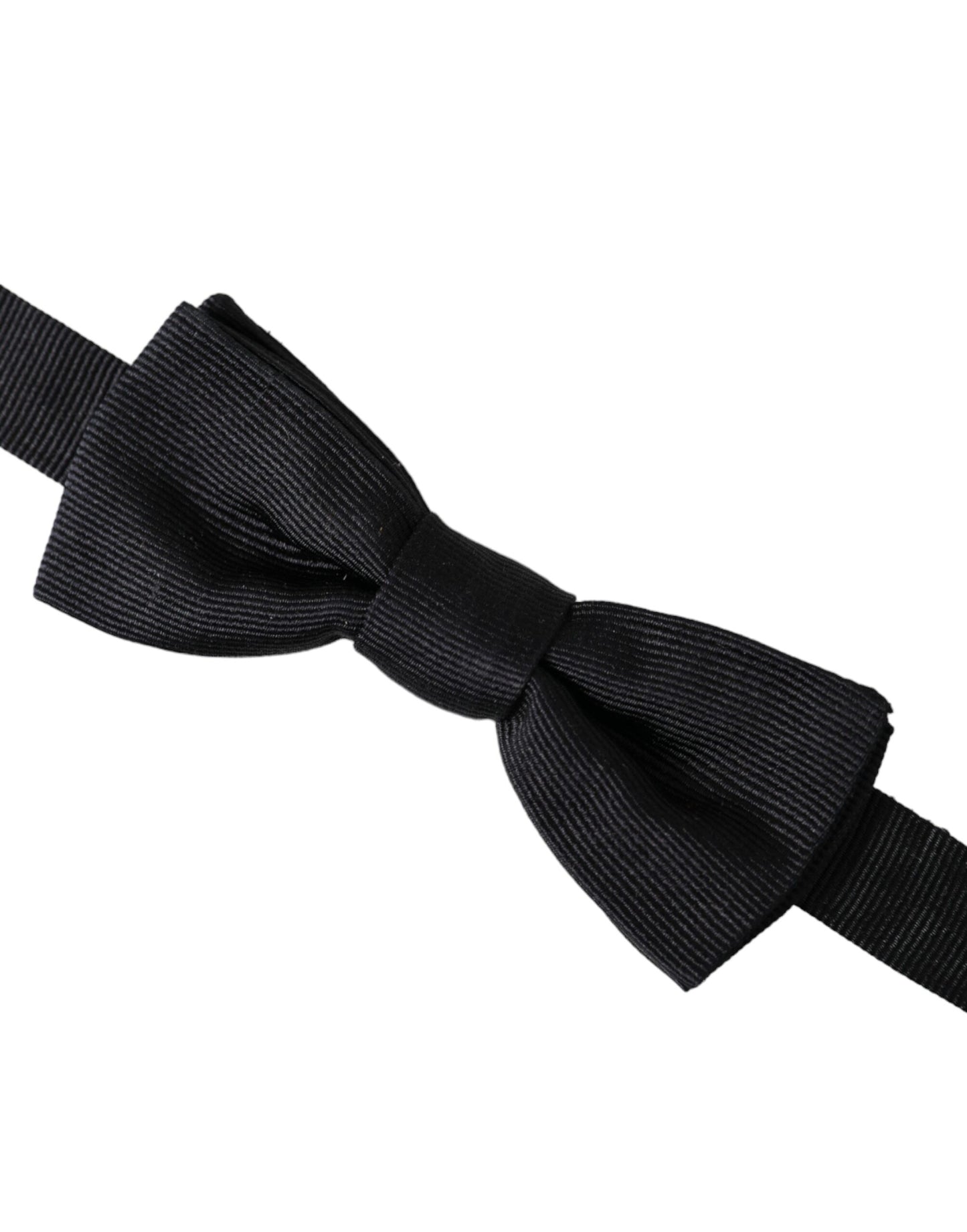 Black Silk Adjustable Neck Men Bow Tie-Dolce & Gabbana-LabelTerrace.com