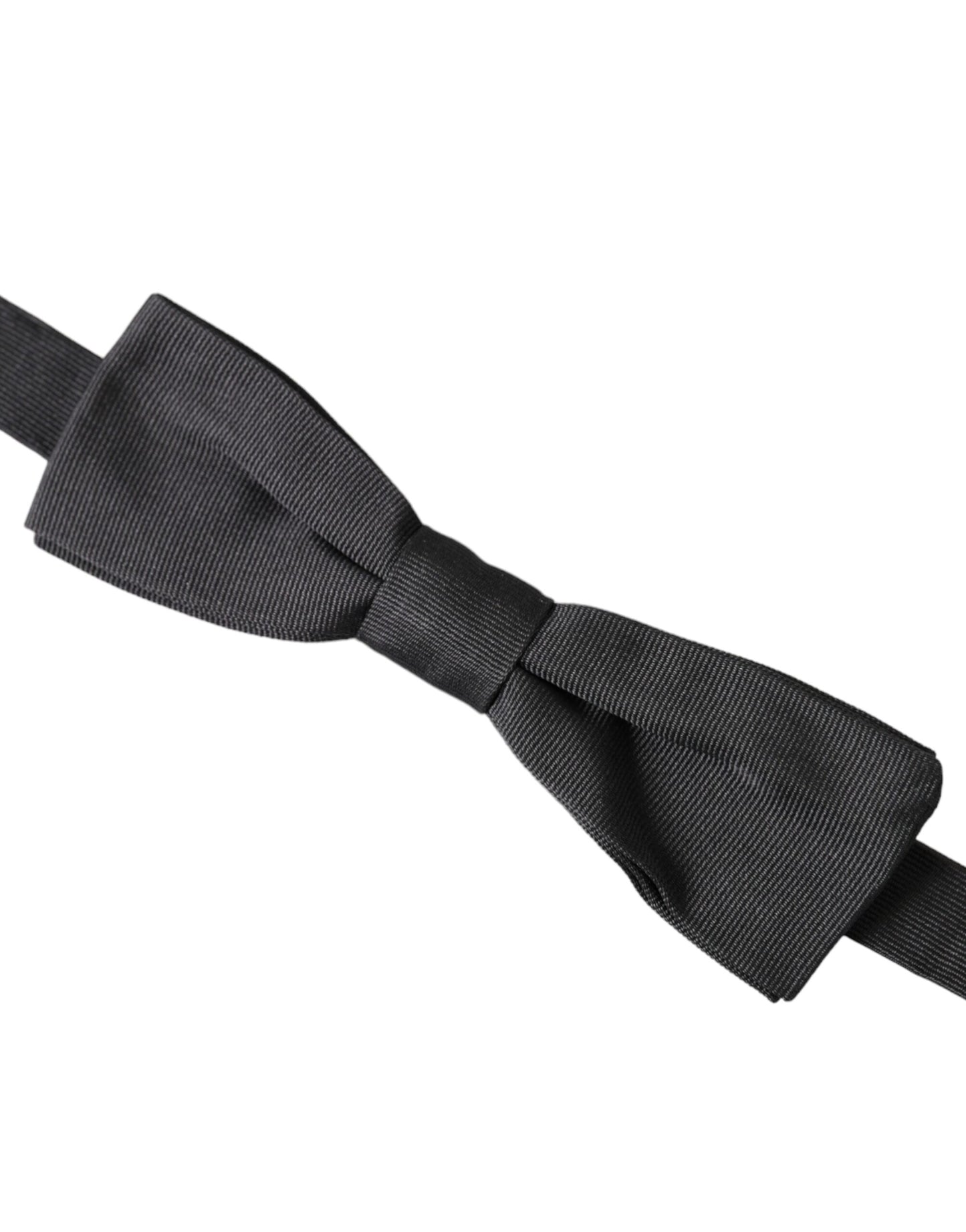 Black Silk Adjustable Neck Men Bow Tie-Dolce & Gabbana-LabelTerrace.com